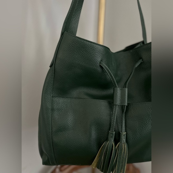 Rich Green Laggo Bag with Tassels - Picture 2 of 11